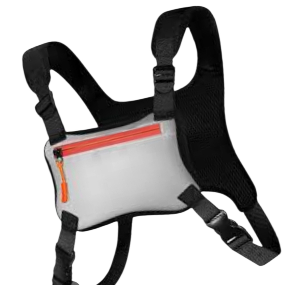 Stylish Black reflective Harness Bag running hiking vest festival
